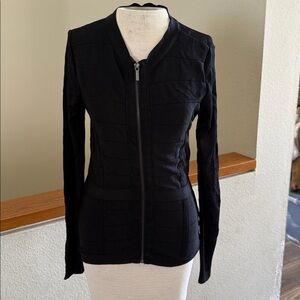 Bebe Elegant Black Knit jacket zip up Y2K XS